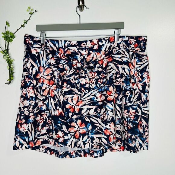 St. John’s Bay Active Floral Tropical Skort Belt Tie - Picture 1 of 8